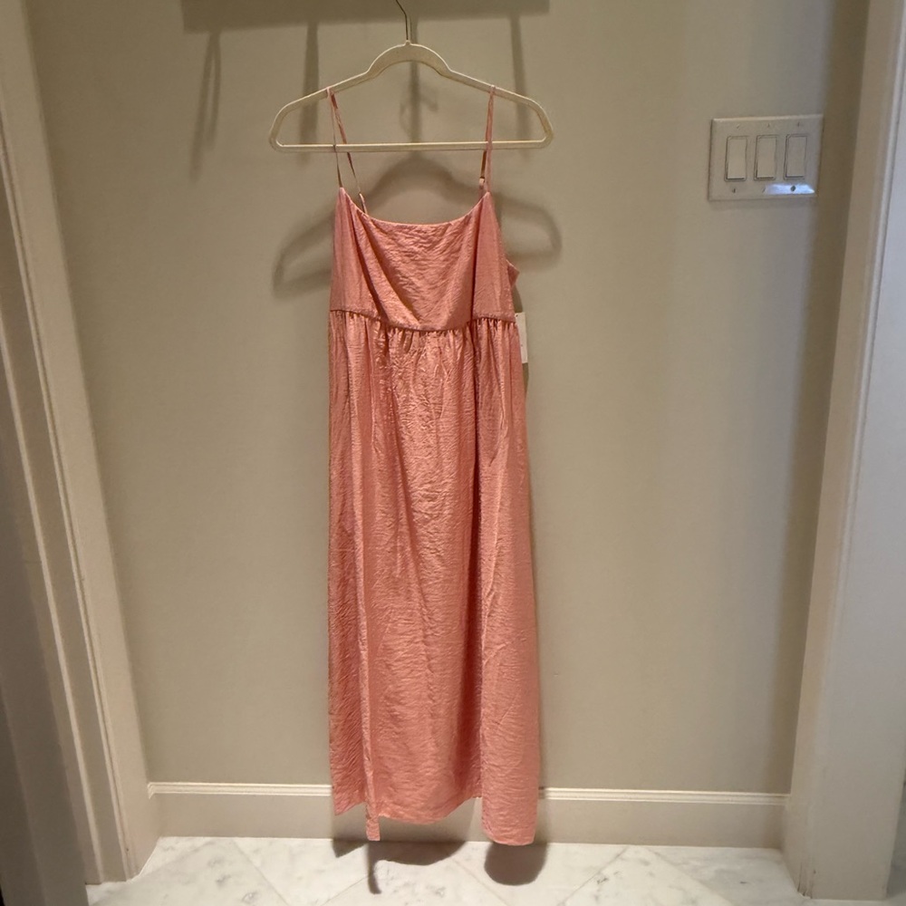 Elegant Peach Spaghetti Strap Dress